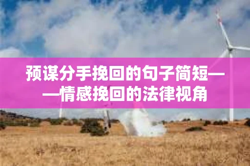预谋分手挽回的句子简短——情感挽回的法律视角