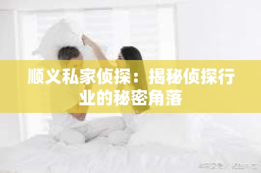 顺义私家侦探：揭秘侦探行业的秘密角落