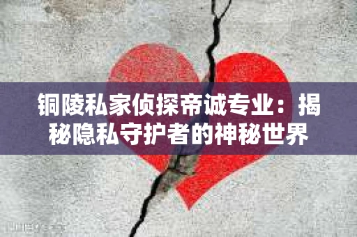 铜陵私家侦探帝诚专业：揭秘隐私守护者的神秘世界