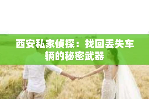 西安私家侦探：找回丢失车辆的秘密武器