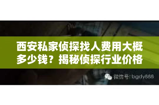西安私家侦探找人费用大概多少钱？揭秘侦探行业价格之谜