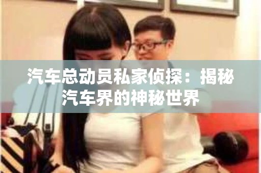 汽车总动员私家侦探：揭秘汽车界的神秘世界