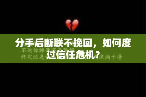 分手后断联不挽回，如何度过信任危机？