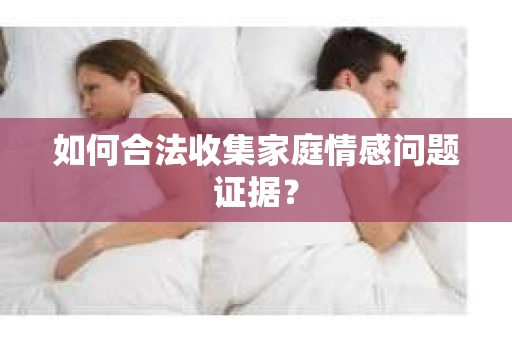 如何合法收集家庭情感问题证据？